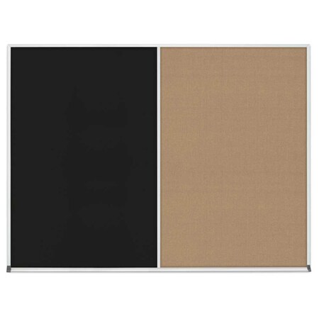 United Visual Products Triple Door Radius Corkboard, 96"x48", Sat, UV7006RC-SATIN-CORK UV7006RC-SATIN-CORK